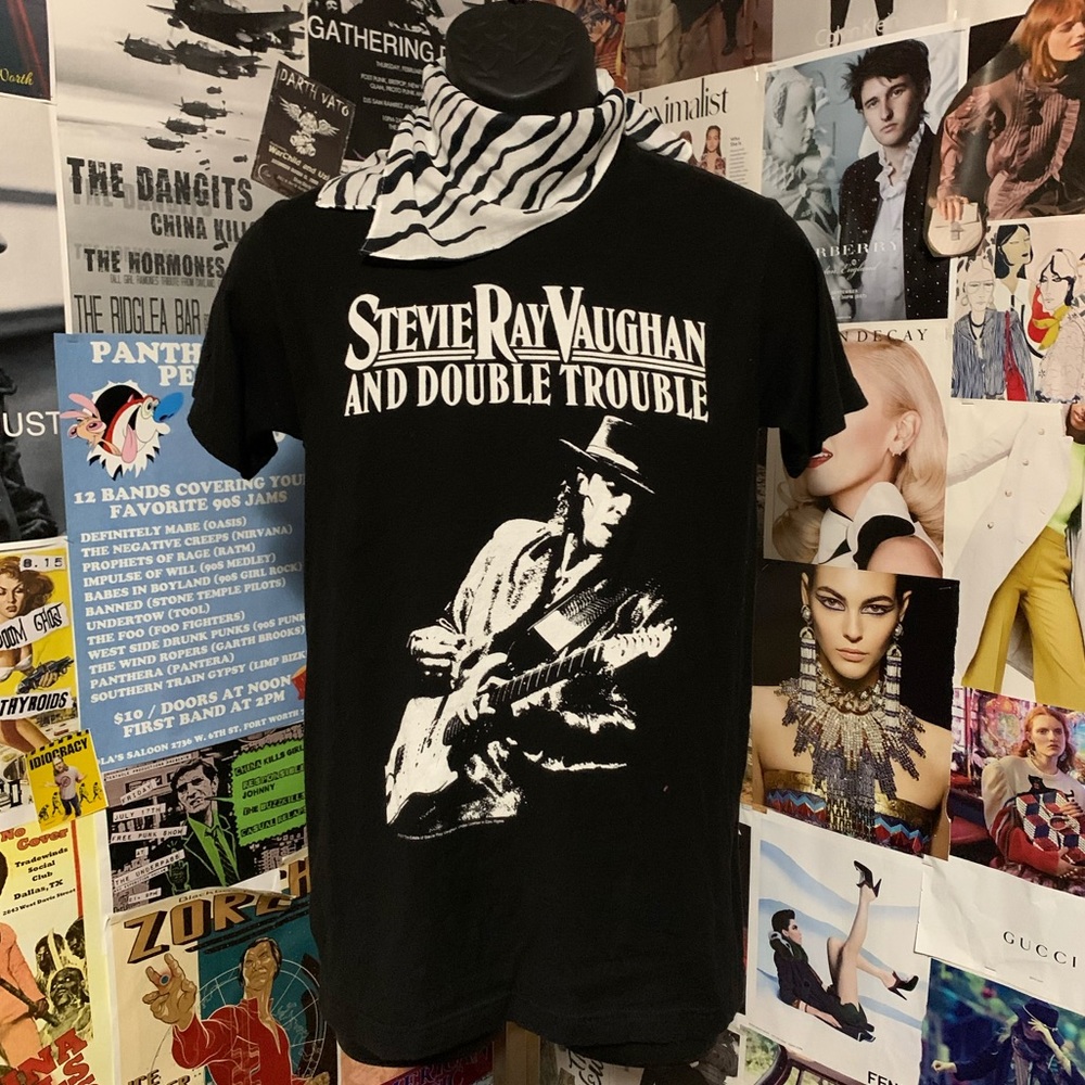 SOLD- Stevie Ray Vaughan/Double Trouble Mens Blk T Sz S